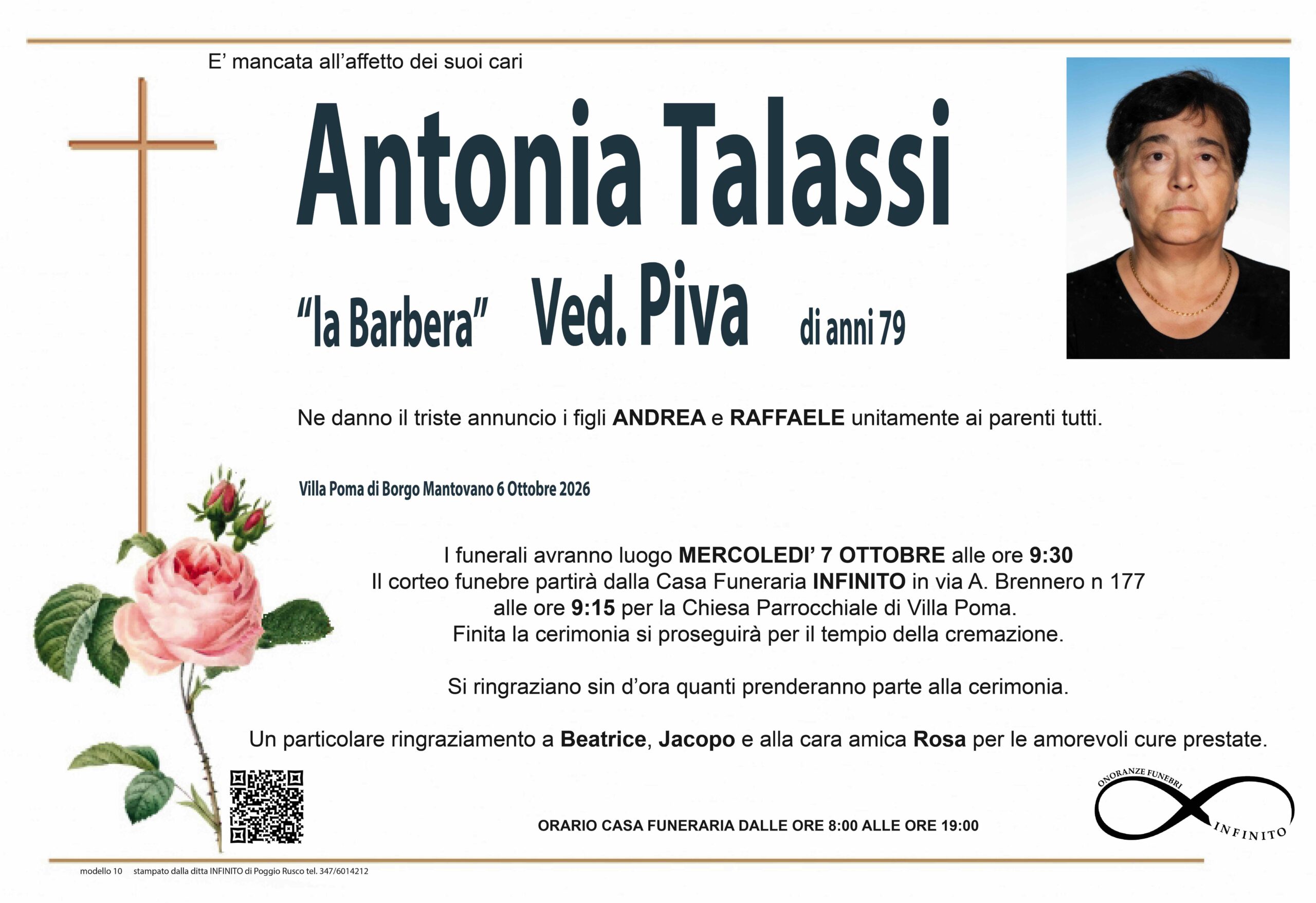 Talassi Antonia epigrafi